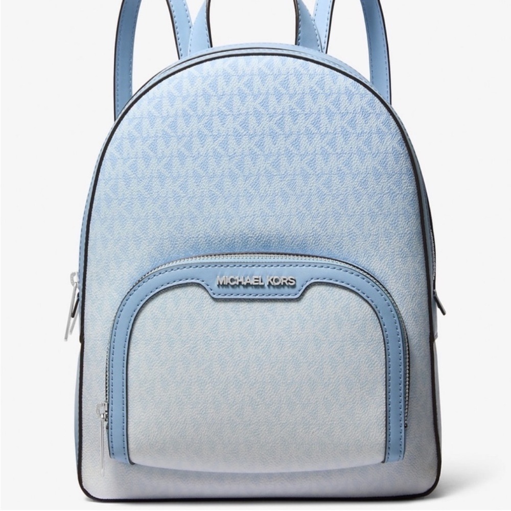 Michael Kors Jaycee Medium Umbre Signature Logo Backpack Light Sky Blue